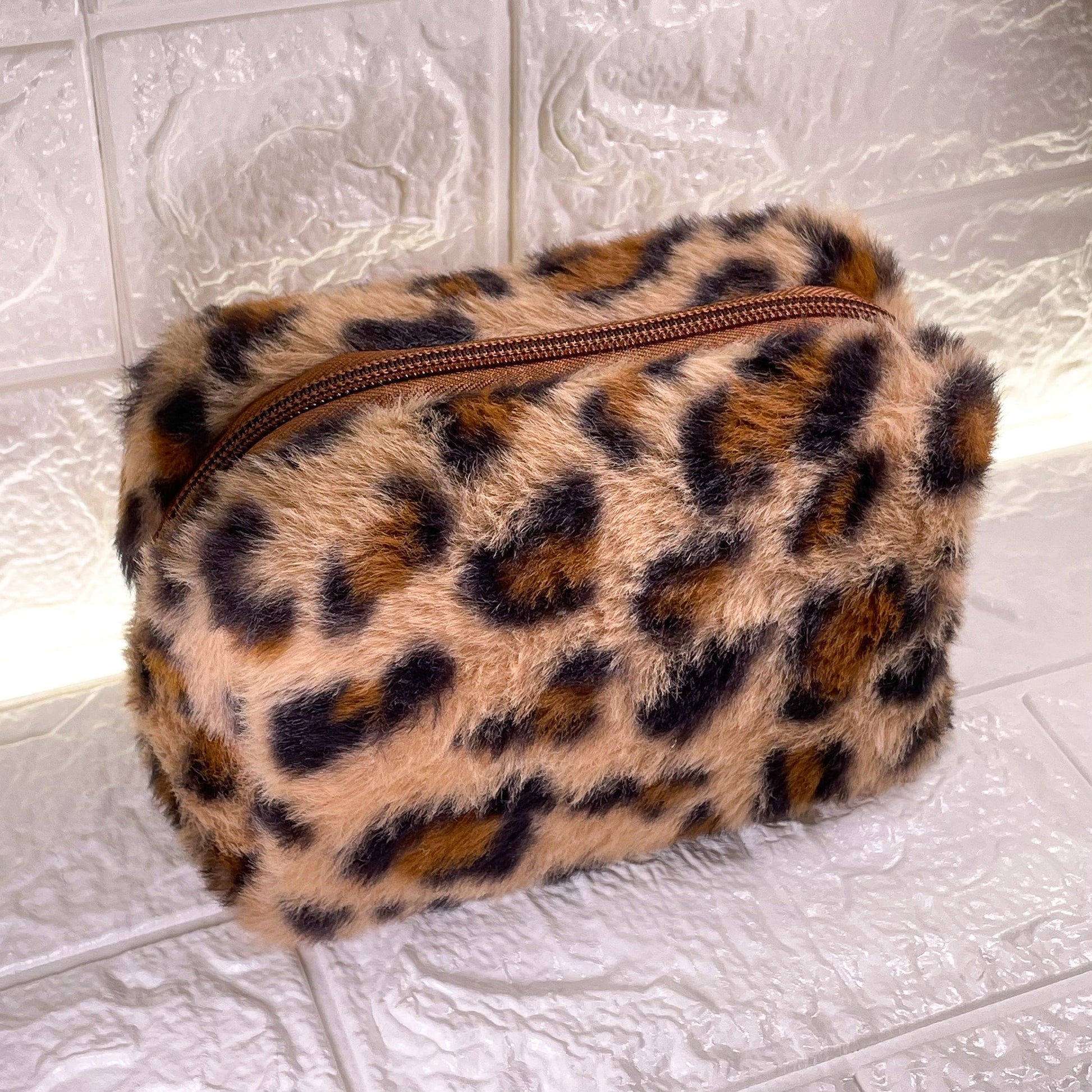 Houbey Tasche Fuzzy Leopard Kosmetiktasche