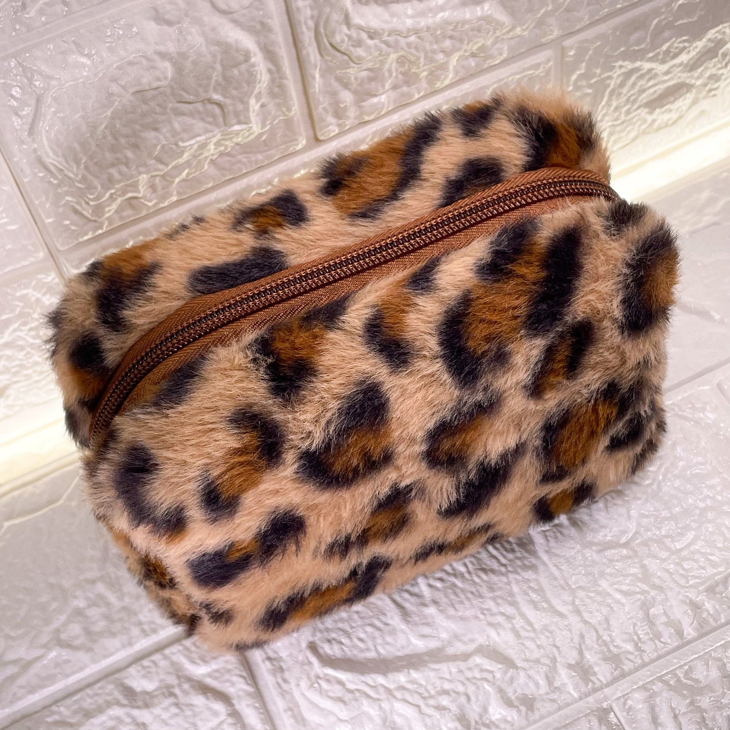 Houbey Tasche Fuzzy Leopard Kosmetiktasche